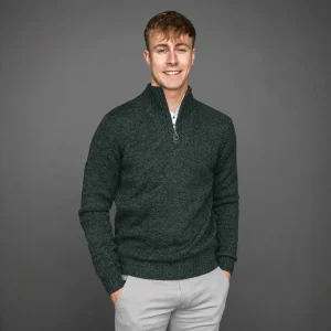 Men's Aran Fisherman Irish Zip Sweater