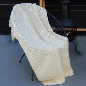 Honeycomb Merino Wool Aran Throw