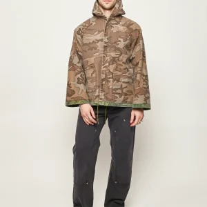 Camo Twill Reversible Hooded Coat