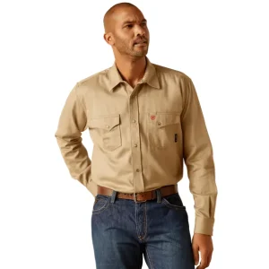 FR Solid Classic Fit Snap Work Shirt
